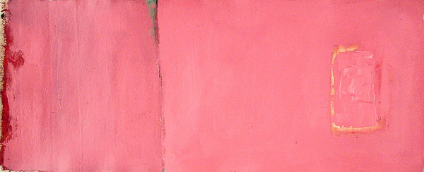 04 Edges Amid Pinks, acrylic on canvas, 12 x 30 in., 1969