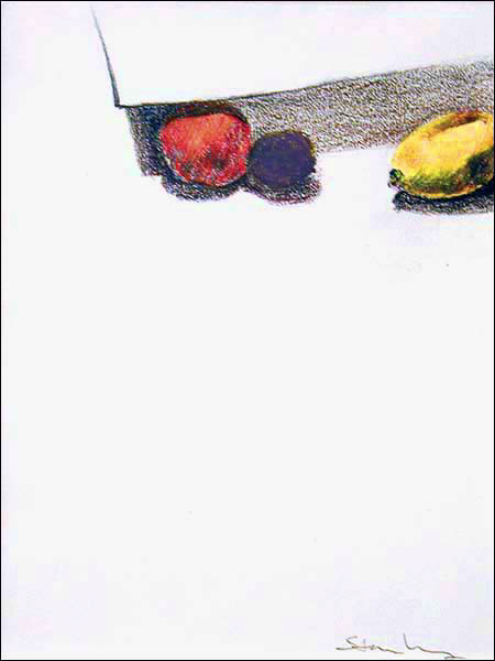 12 Fruit and Paper, colored pencil , 9 x 6 in., 1993