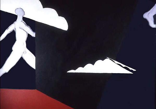 03 Man Walking (Unpainted), acrylic on canvas, 36 x 40 in., 1971