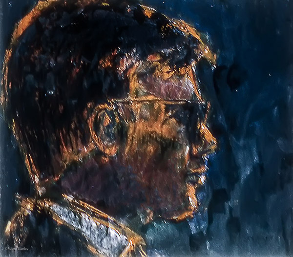 1 Self Portrait 1966, oil and pastel on board, 17.5 x 19.5 in., 1966