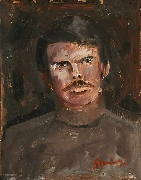 2 Self Portrait 1968, oil on paper, 10 x 8 in., 1968