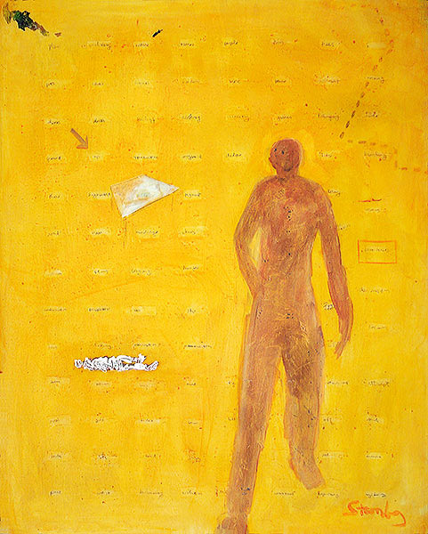 8 Journey, acrylic and paper on masonite, 55 x 44 in., 2000